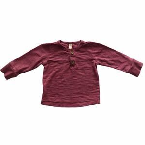 Childhoods Henley Tee In Sangria Size 0-3m